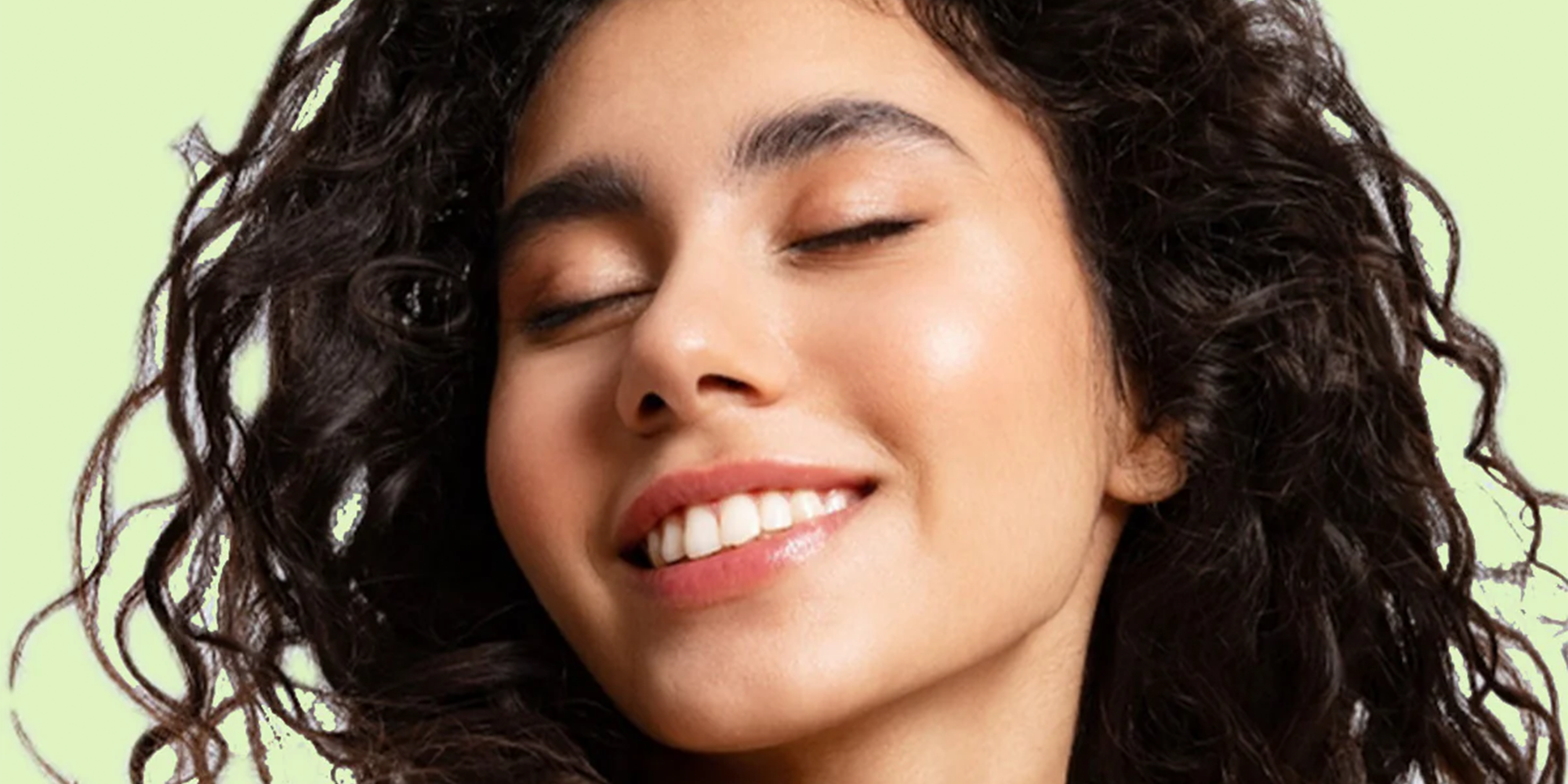 curly haired woman close up