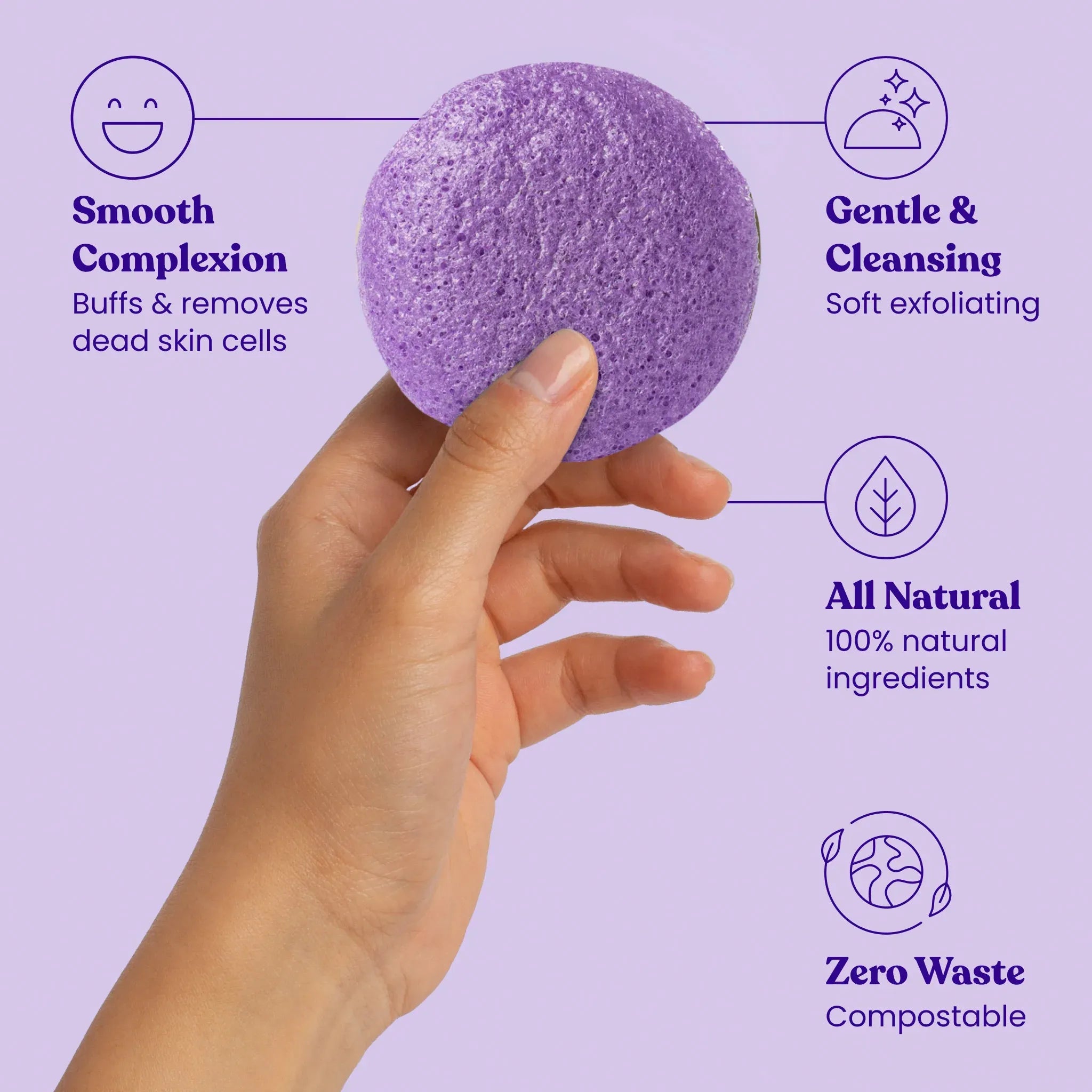 Lavender Konjac Sponge