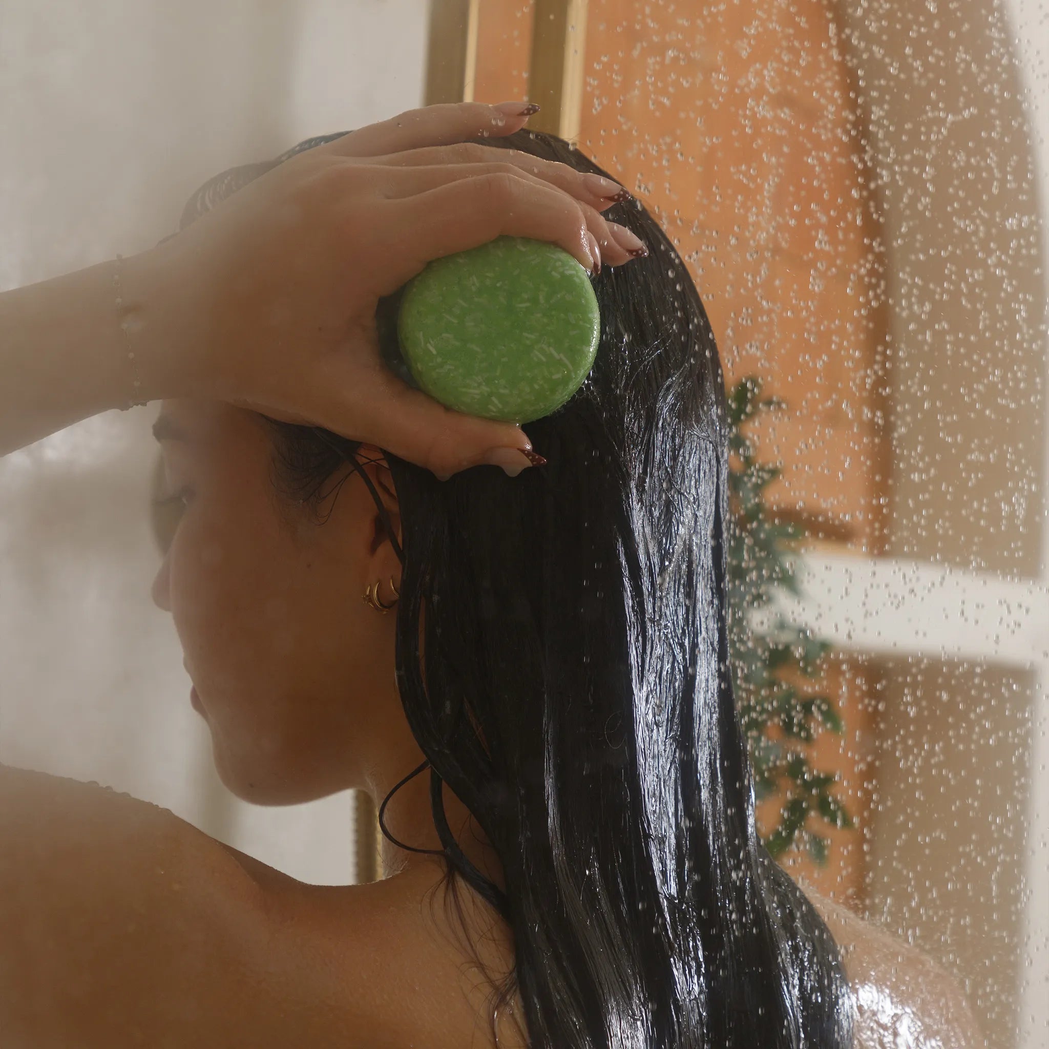 Natural Tea Tree Shampo Bar in Shower