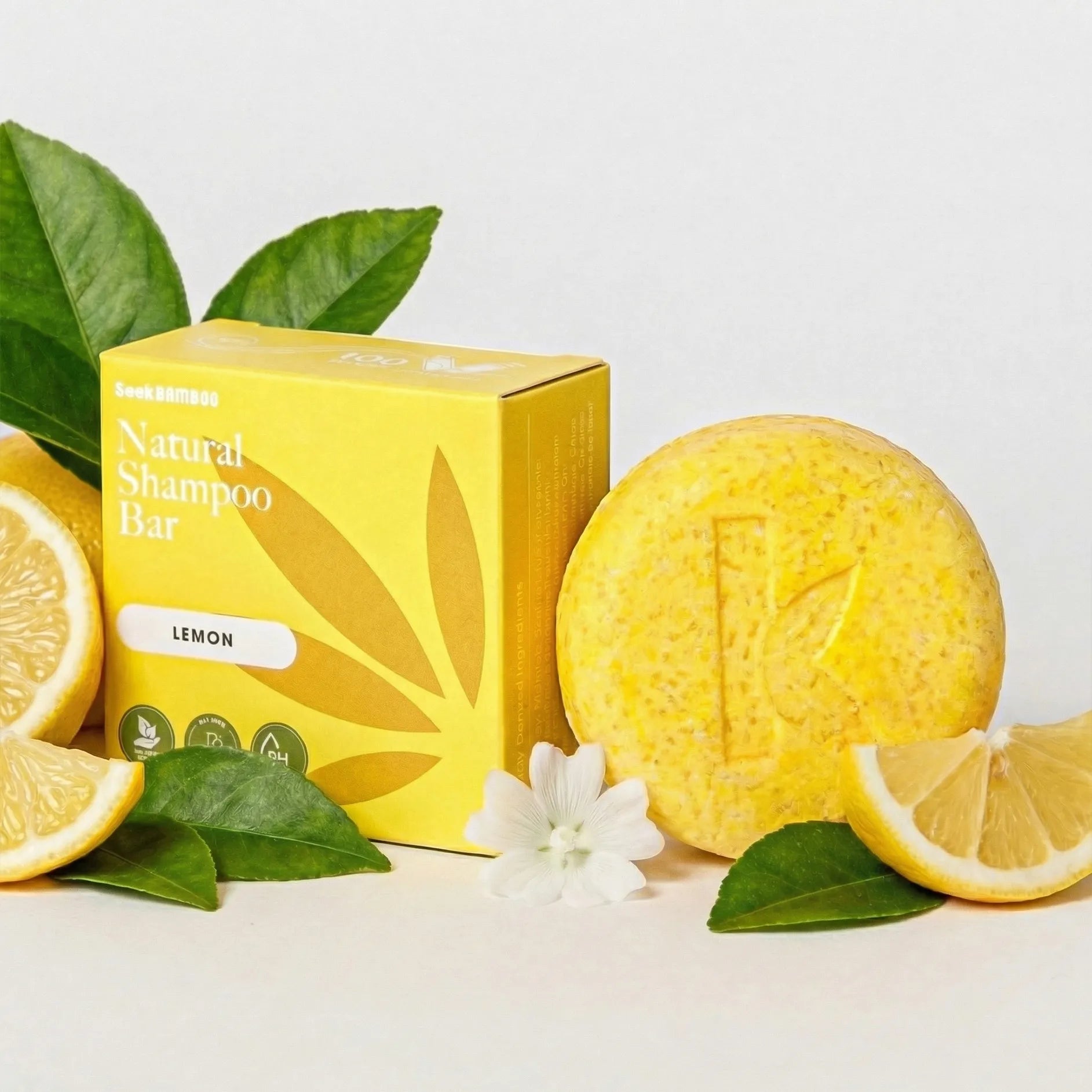lemon shampoo for a product image for a straight hair shampoo