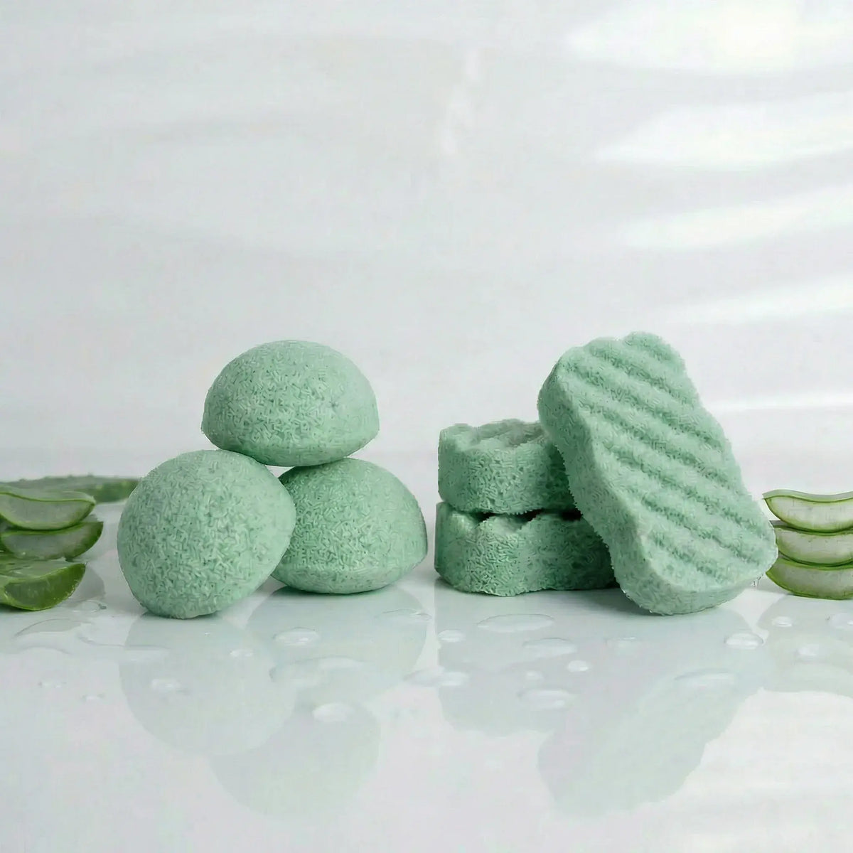 aloe konjac face and body sponge bundle of 3 of each sponge on a main product image