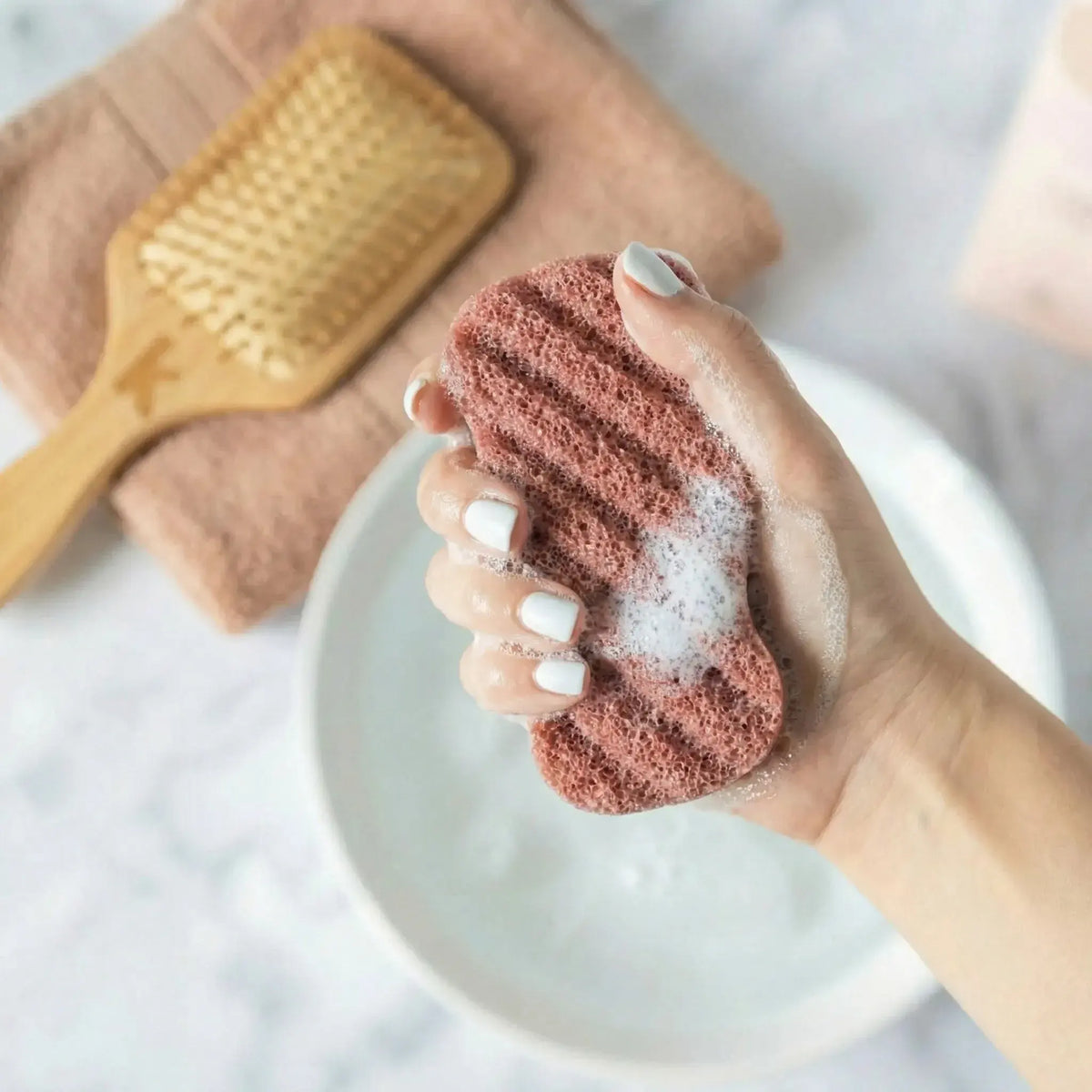 konjac red clay body sponge