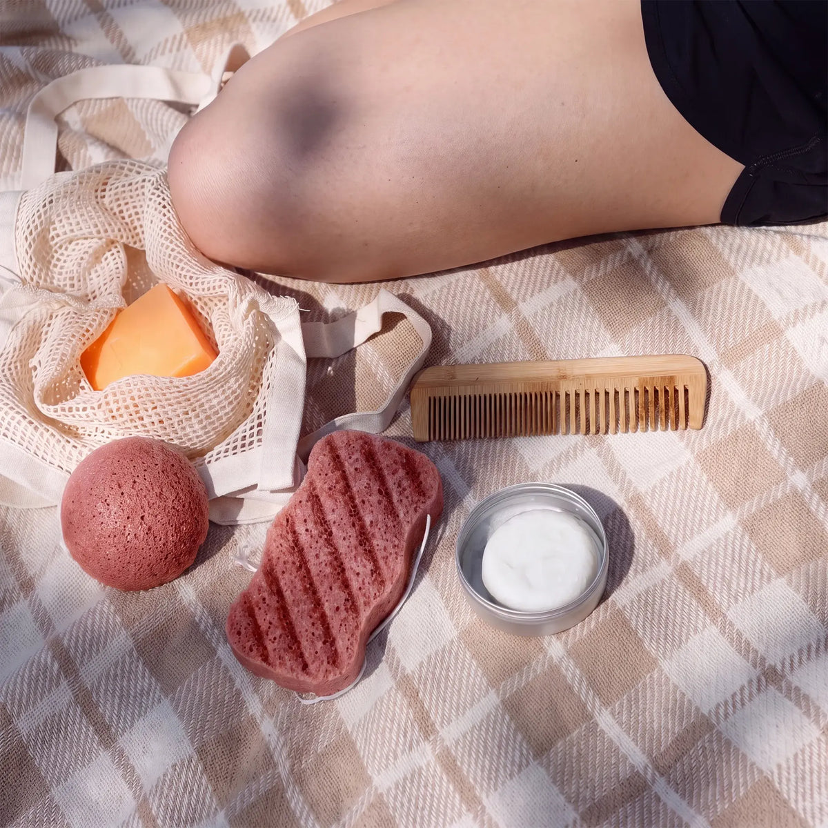konjac sponge infused with red clay