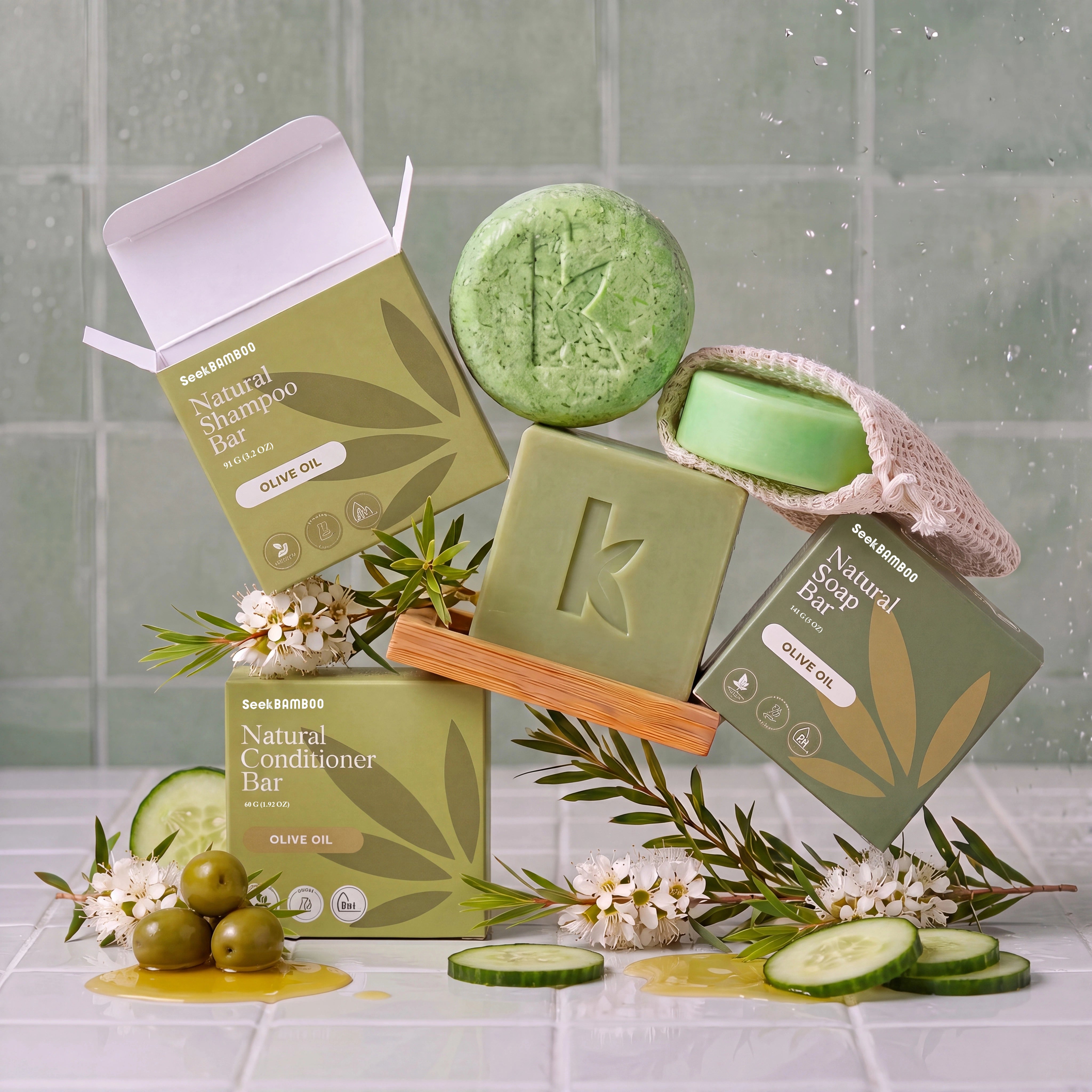 olive oil shampoo conditioner and soap