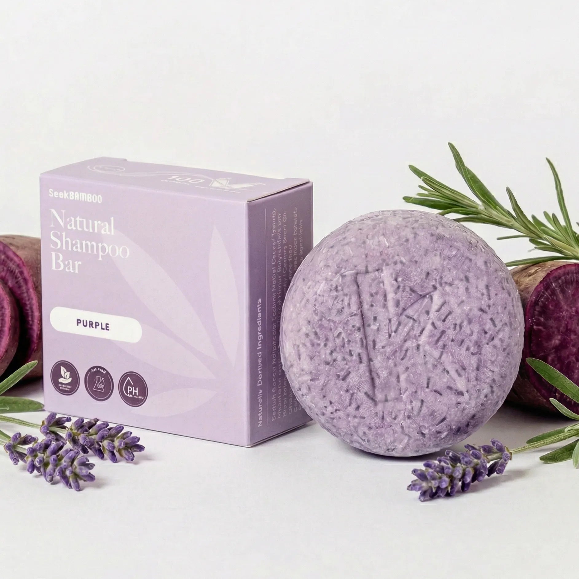 Amino Acid Shampoo Bar | Plant-Based | SLS-Free Shampoo Bars Purple for Neutralizing Brass & Brilliant Shine | Seek Bamboo Amino Acid Shampoo Bar | Plant-Based | SLS-Free Shampoo Bars Purple for Neutralizing Brass & Brilliant Shine | Seek Bamboo