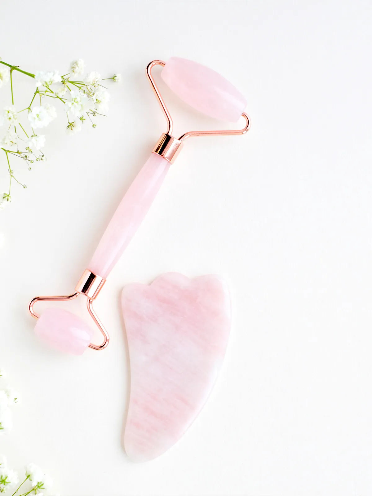 Rose quartz facial rollers