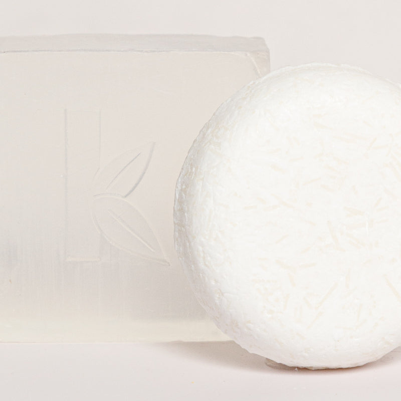 unscented shampoo and soap next to each other