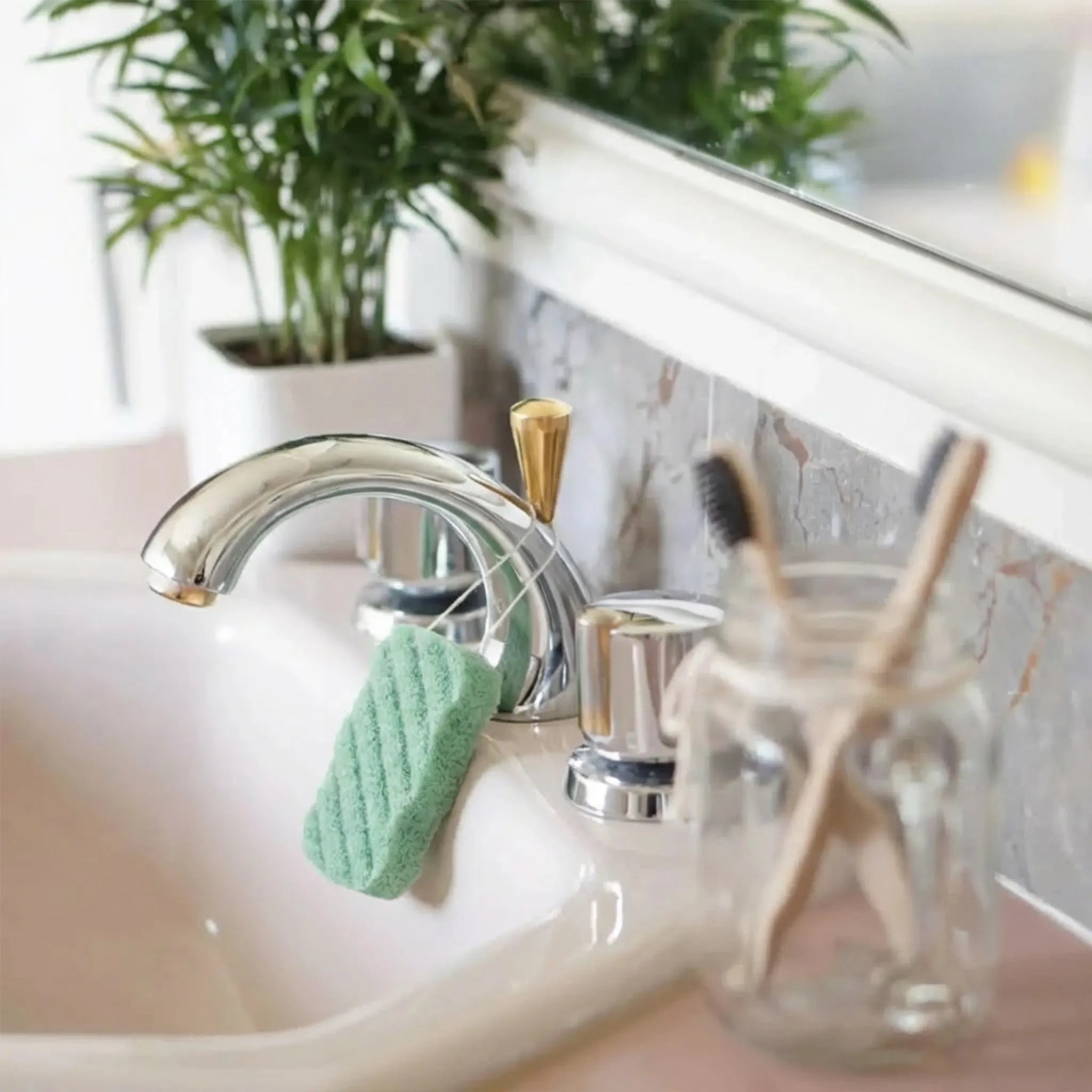 Aloe Body Sponge On Faucet