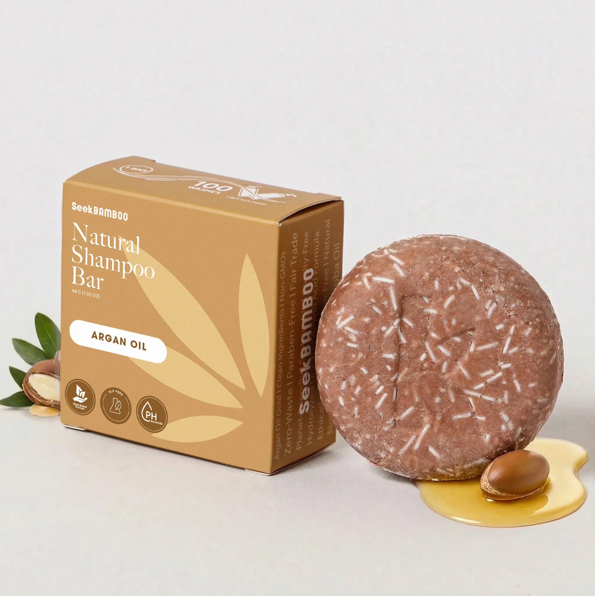 Argan Oil Shampoo Bar and Box By Seek Bamboo