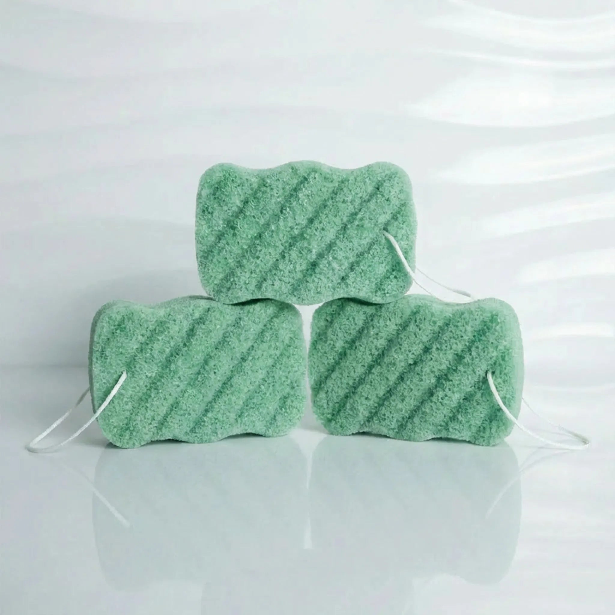 Konjac Aloe Body Sponge Pack of 3 on display