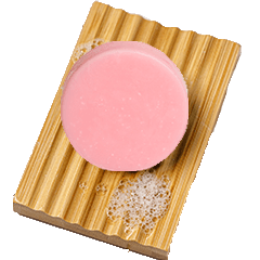 rose bar on bamboo dish