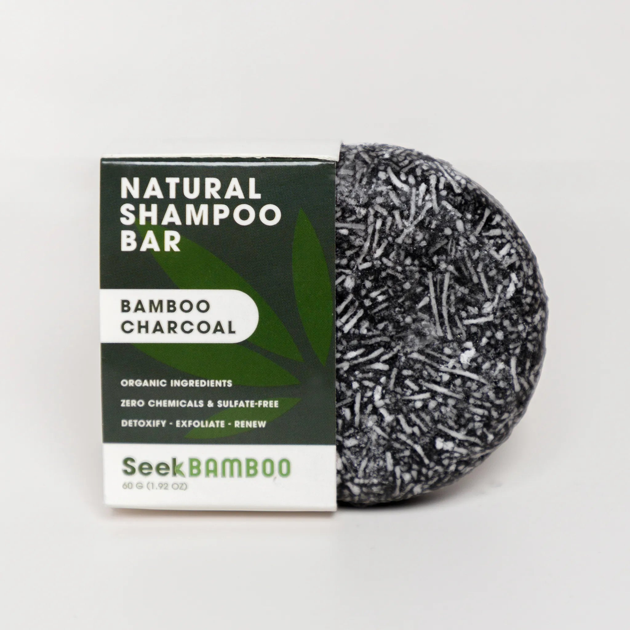 Product images for a charcoal shampoo for straight hair care