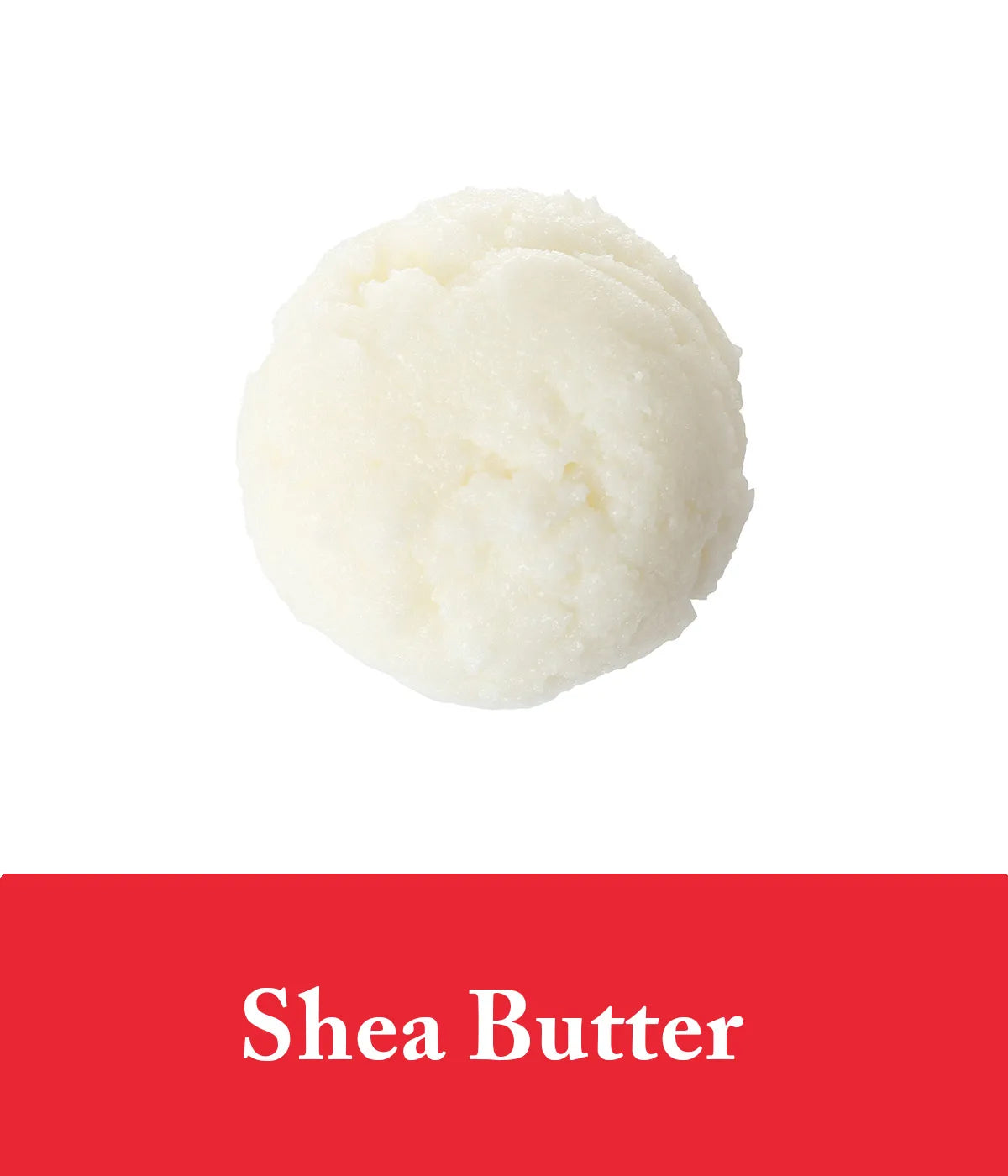 shea butter on a white background to represent an ingredient in the strawberry shampoo by seek bamboo.