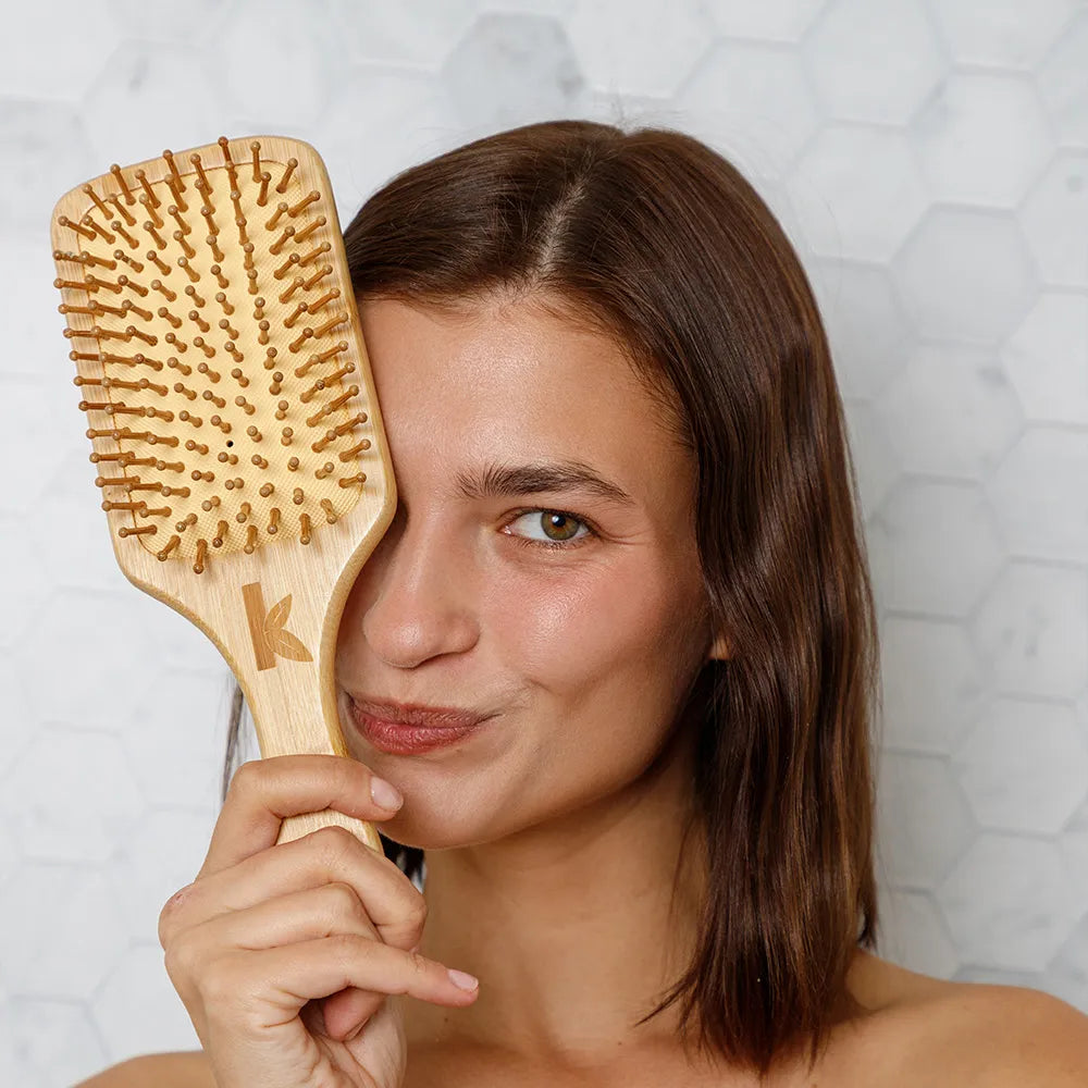 Bamboo hair brush after conditioner bars