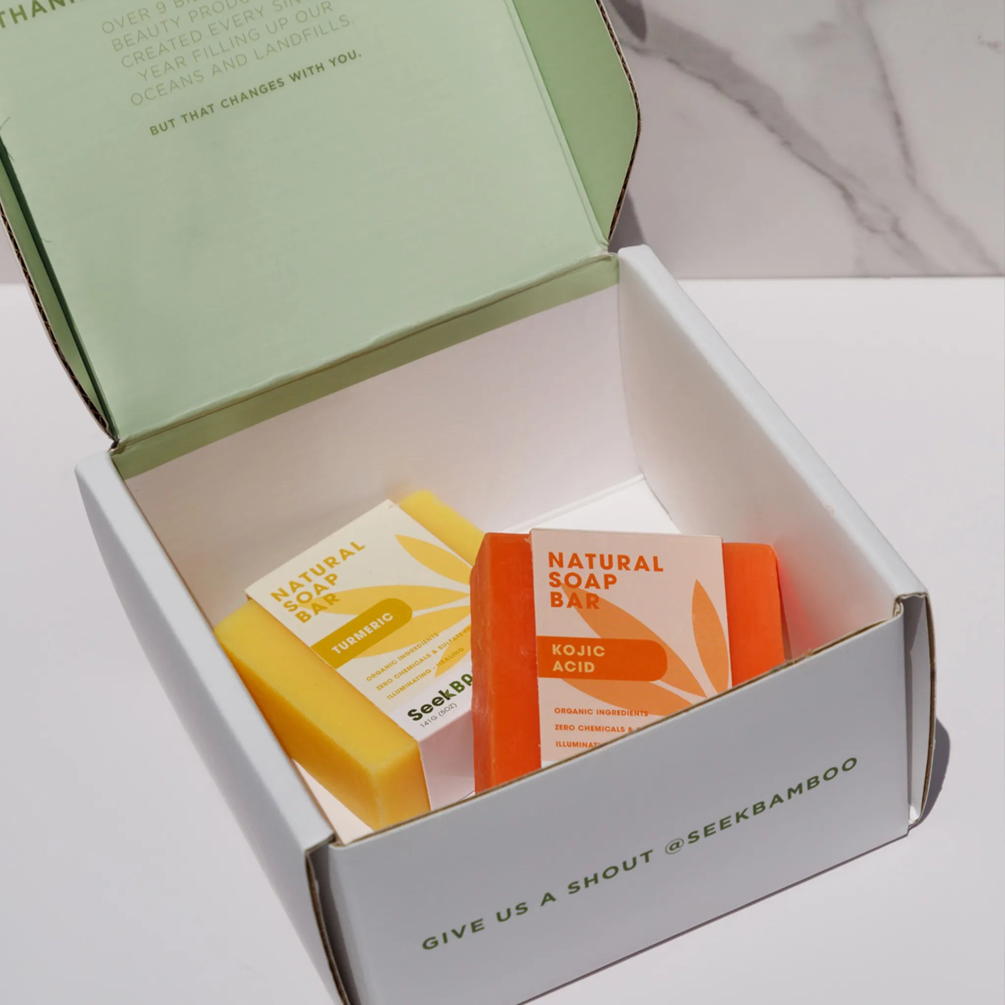 the best kojic acid and turmeric soap bars are from seek bamboo