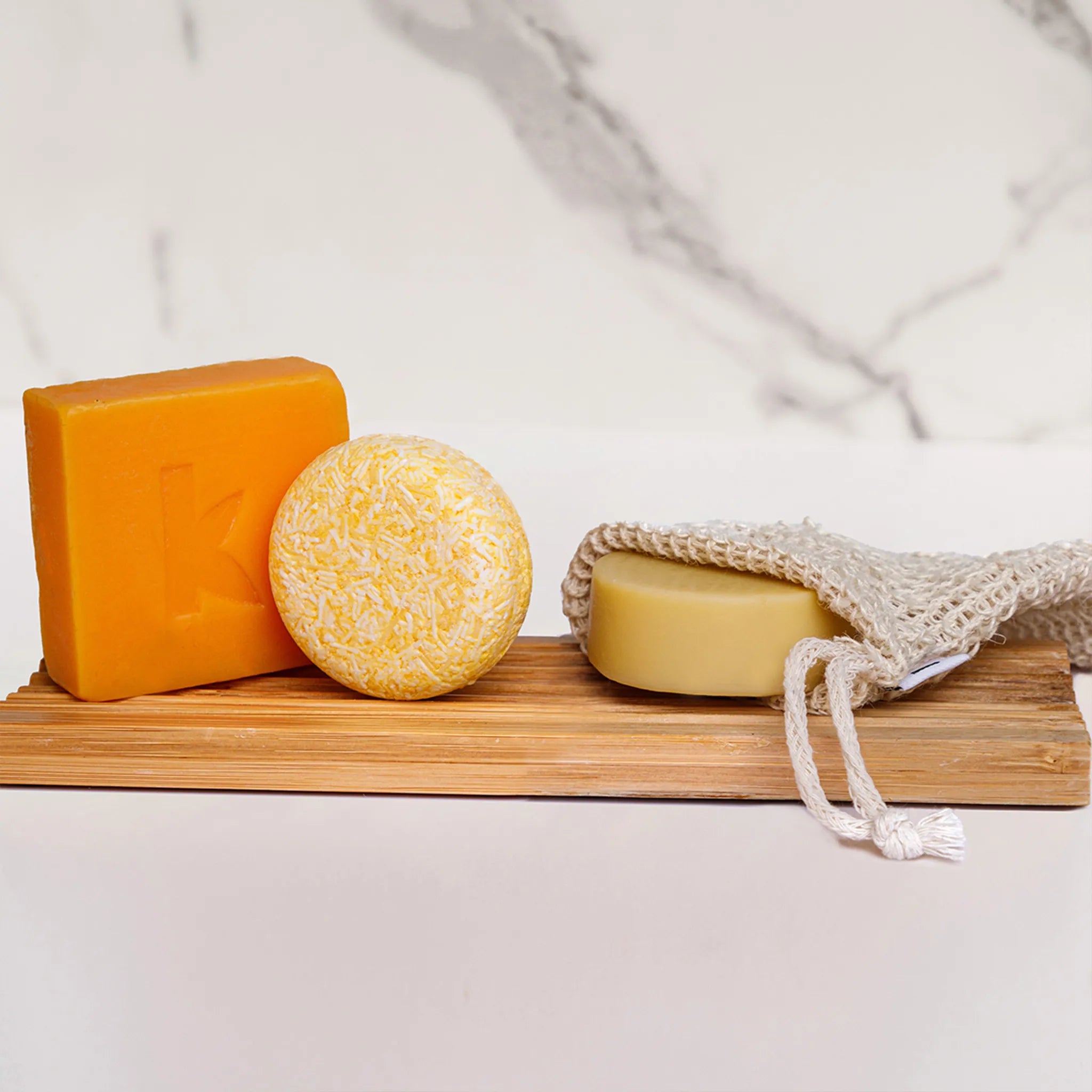 ginger shower bundle of shampoo soap and conditioner