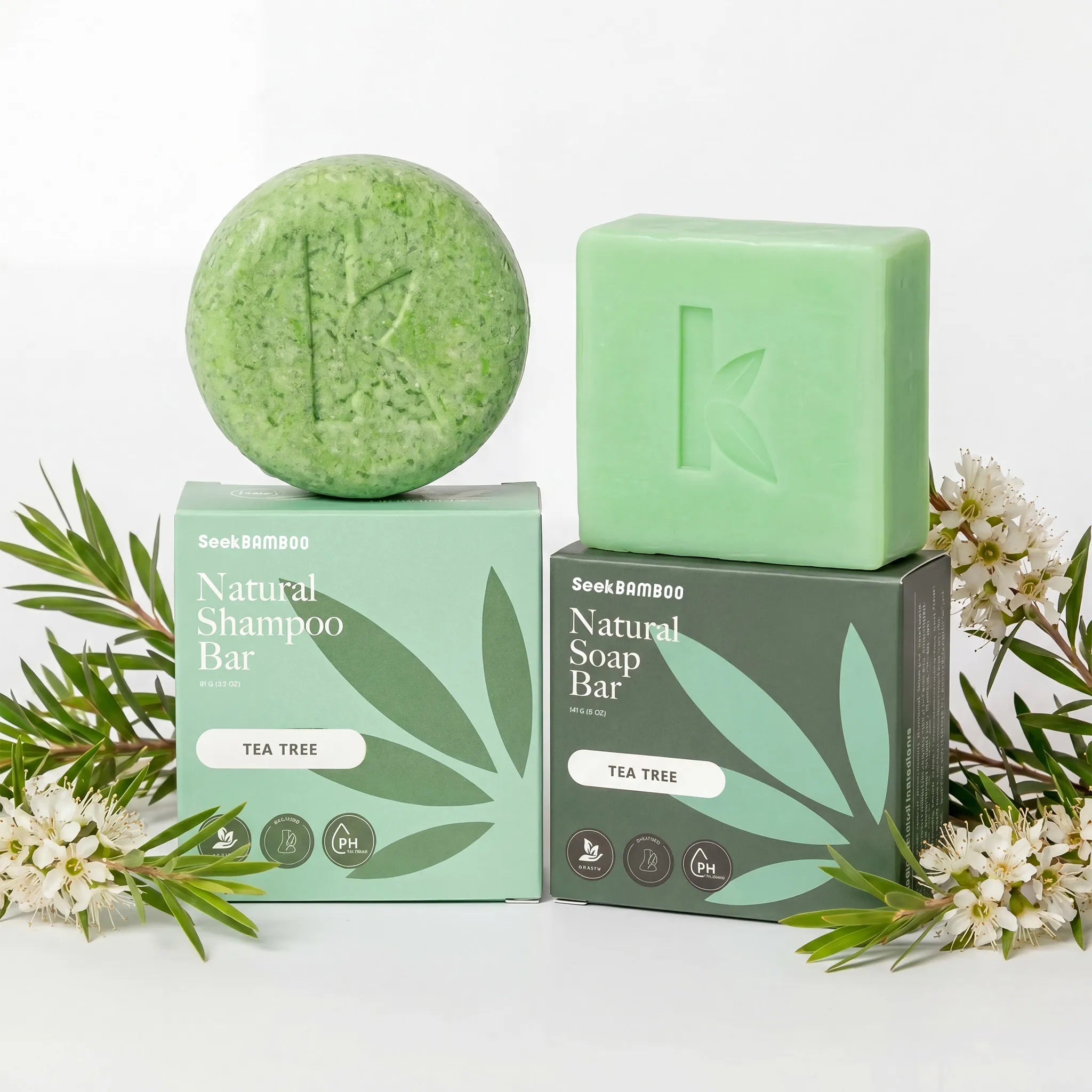 tea tree shampoo and soap bar product image